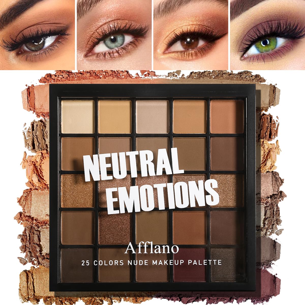 Nude Neutral Eyeshadow Palette 25 Color Matte Shimmer Brown Gold Eye Shadow Palette Pigment Naked Smokey Natural Eyeshadow Palette for Brown Eyes Long Lasting Blendable Hypoallergenic Makeup Pallet